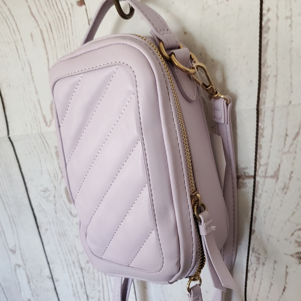 Time and Tru women's vinyl phone wallet crossbody bag purple lavender - Picture 7 of 13